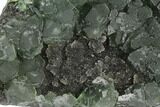 Green Fluorite on Sparkling Quartz - China #124255-1